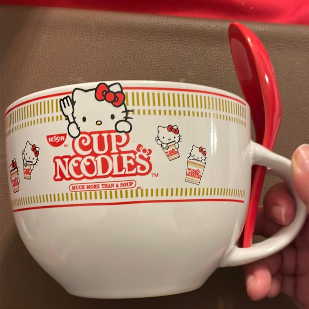 Hello Kitty Cup Noodles Mug with Spoon